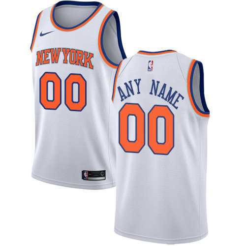 Men & Youth Customized New York Knicks White Nike Association Edition Jersey